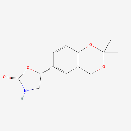 (5R)-5-(2,2-dimethyl-4H-1,3-benzodioxin-6-yl)-1,3-oxazolidin-2-one (CAS: 452339-73-0) - Chemical Structure and Molecular Formula 