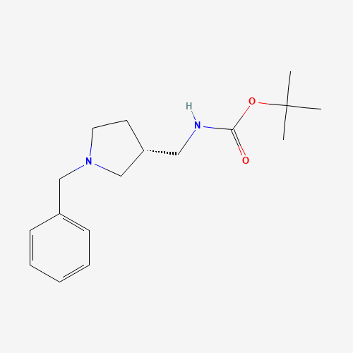 tert-butyl N-[[(3R)-1-benzylpyrrolidin-3-yl]methyl]carbamate (CAS: 852857-09-1) - Chemical Structure and Molecular Formula 