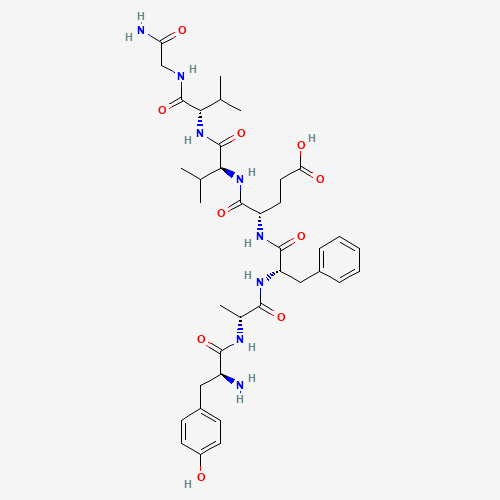 (4S)-4-[[(2S)-2-[[(2R)-2-[[(2S)-2-amino-3-(4-hydroxyphenyl)propanoyl]amino]propanoyl]amino]-3-phenylpropanoyl]amino]-5-[[(2S)-1-[[(2S)-1-[(2-amino-2-oxoethyl)amino]-3-methyl-1-oxobutan-2-yl]amino]-3-methyl-1-oxobutan-2-yl]amino]-5-oxopentanoic acid (CAS: 122752-16-3) - Related Chemical Product