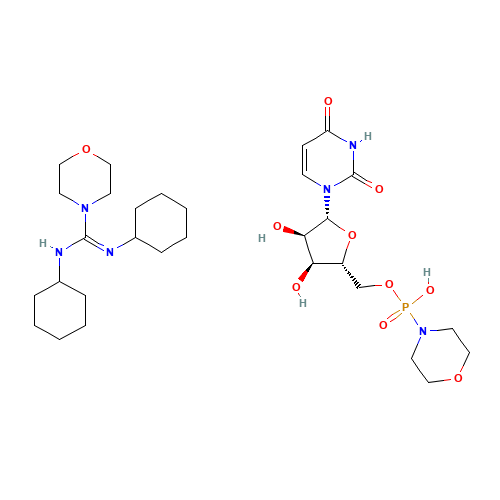N,N'-dicyclohexylmorpholine-4-carboximidamide;[(2R,3S,4R,5R)-5-(2,4-dioxopyrimidin-1-yl)-3,4-dihydroxyoxolan-2-yl]methoxy-morpholin-4-ylphosphinic acid (CAS: 24558-91-6) - Related Chemical Product