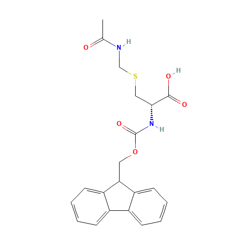 (2S)-3-(acetamidomethylsulfanyl)-2-(9H-fluoren-9-ylmethoxycarbonylamino)propanoic acid (CAS: 168300-88-7) - Chemical Structure and Molecular Formula 