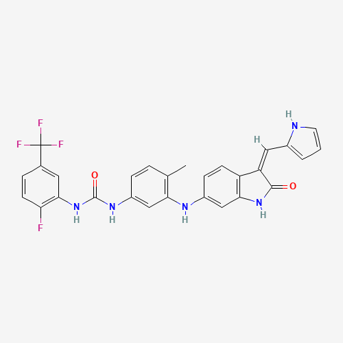 1-[2-fluoro-5-(trifluoromethyl)phenyl]-3-[4-methyl-3-[[(3Z)-2-oxo-3-(1H-pyrrol-2-ylmethylidene)-1H-indol-6-yl]amino]phenyl]urea (CAS: 1033769-28-6) - Related Chemical Product