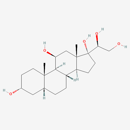 (3R,5R,8S,9S,10S,11S,13S,14S,17R)-17-[(1S)-1,2-dihydroxyethyl]-10,13-dimethyl-1,2,3,4,5,6,7,8,9,11,12,14,15,16-tetradecahydrocyclopenta[a]phenanthrene-3,11,17-triol (CAS: 516-38-1) - Chemical Structure and Molecular Formula 