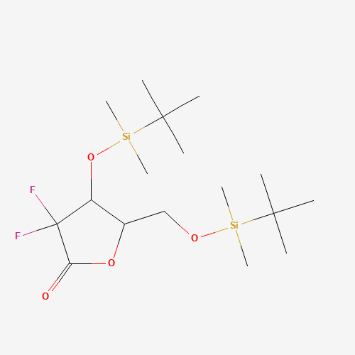 (4S,5S)-4-[tert-butyl(dimethyl)silyl]oxy-5-[[tert-butyl(dimethyl)silyl]oxymethyl]-3,3-difluorooxolan-2-one (CAS: 166275-26-9) - Chemical Structure and Molecular Formula 
