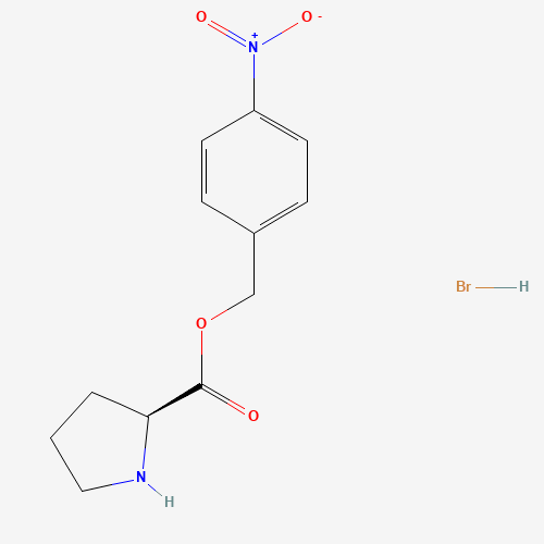 (4-nitrophenyl)methyl (2S)-pyrrolidine-2-carboxylate;hydrobromide (CAS: 20994-74-5) - Chemical Structure and Molecular Formula 