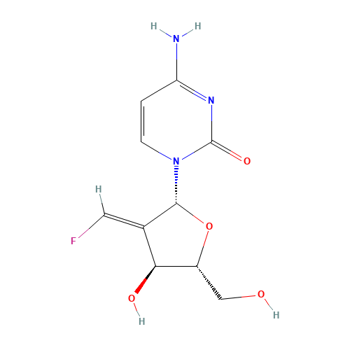 4-amino-1-[(2R,3E,4S,5R)-3-(fluoromethylidene)-4-hydroxy-5-(hydroxymethyl)oxolan-2-yl]pyrimidin-2-one (CAS: 130306-02-4) - Related Chemical Product