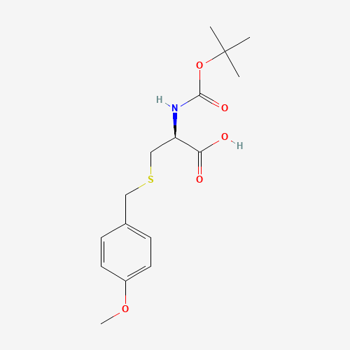 (2S)-3-[(4-methoxyphenyl)methylsulfanyl]-2-[(2-methylpropan-2-yl)oxycarbonylamino]propanoic acid (CAS: 58290-35-0) - Chemical Structure and Molecular Formula 