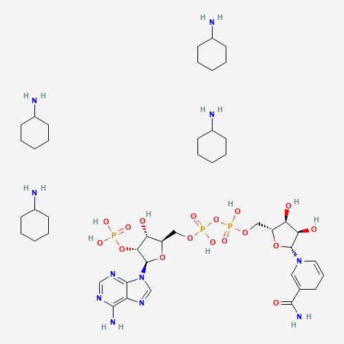[[(2R,3R,4R,5R)-5-(6-aminopurin-9-yl)-3-hydroxy-4-phosphonooxyoxolan-2-yl]methoxy-hydroxyphosphoryl] [(2R,3S,4R,5R)-5-(3-carbamoyl-4H-pyridin-1-yl)-3,4-dihydroxyoxolan-2-yl]methyl hydrogen phosphate;cyclohexanamine (CAS: 100929-71-3) - Related Chemical Product