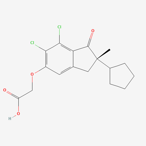 2-[[(2S)-6,7-dichloro-2-cyclopentyl-2-methyl-1-oxo-3H-inden-5-yl]oxy]acetic acid (CAS: 54197-31-8) - Related Chemical Product
