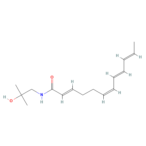 (2E,6Z,8E,10E)-N-(2-hydroxy-2-methylpropyl)dodeca-2,6,8,10-tetraenamide (CAS: 83883-10-7) - Chemical Structure and Molecular Formula 