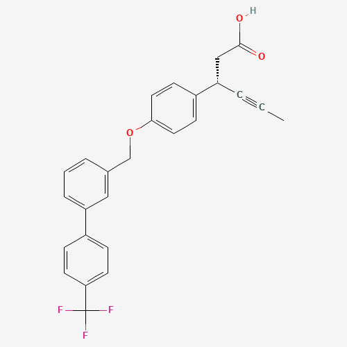 (3S)-3-[4-[[3-[4-(trifluoromethyl)phenyl]phenyl]methoxy]phenyl]hex-4-ynoic acid (CAS: 865231-46-5) - Related Chemical Product