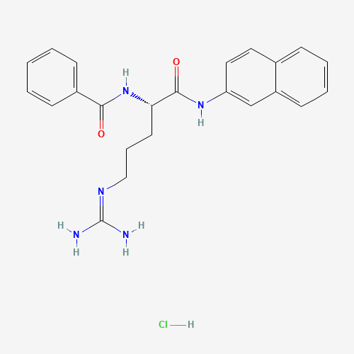 N-[(2S)-5-(diaminomethylideneamino)-1-(naphthalen-2-ylamino)-1-oxopentan-2-yl]benzamide;hydrochloride (CAS: 198555-19-0) - Chemical Structure and Molecular Formula 