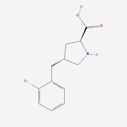 (2S,4R)-4-[(2-bromophenyl)methyl]pyrrolidine-2-carboxylic acid (CAS: 1049978-26-8) - Chemical Structure and Molecular Formula 