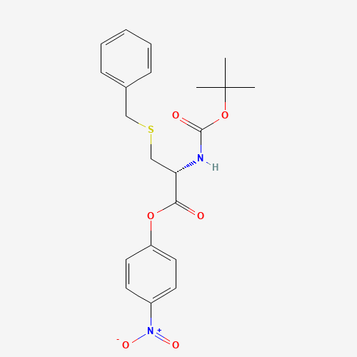 (4-nitrophenyl) (2R)-3-benzylsulfanyl-2-[(2-methylpropan-2-yl)oxycarbonylamino]propanoate (CAS: 3560-17-6) - Chemical Structure and Molecular Formula 