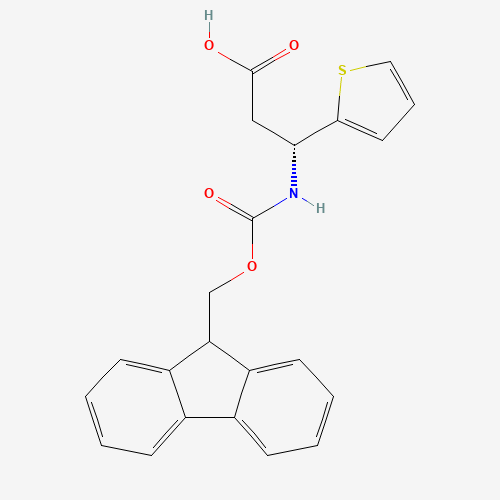 (3R)-3-(9H-fluoren-9-ylmethoxycarbonylamino)-3-thiophen-2-ylpropanoic acid (CAS: 511272-45-0) - Chemical Structure and Molecular Formula 