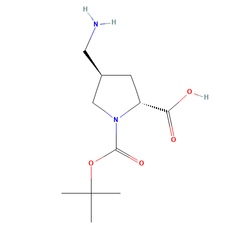 (2R,4R)-4-(aminomethyl)-1-[(2-methylpropan-2-yl)oxycarbonyl]pyrrolidine-2-carboxylic acid (CAS: 132622-81-2) - Related Chemical Product