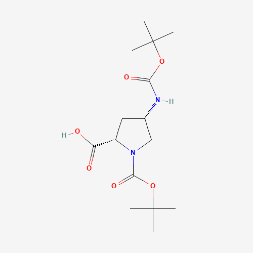 (2S,4S)-1-[(2-methylpropan-2-yl)oxycarbonyl]-4-[(2-methylpropan-2-yl)oxycarbonylamino]pyrrolidine-2-carboxylic acid (CAS: 254881-69-1) - Related Chemical Product