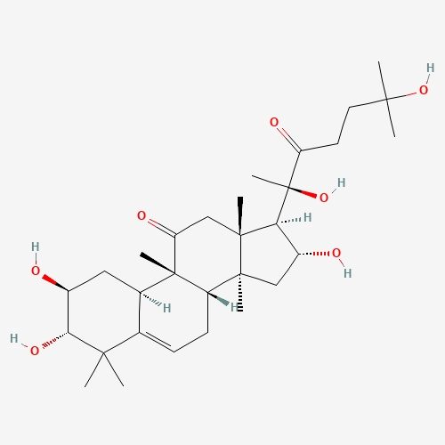 (2S,3S,8S,9R,10R,13R,14S,16R,17R)-17-[(2R)-2,6-dihydroxy-6-methyl-3-oxoheptan-2-yl]-2,3,16-trihydroxy-4,4,9,13,14-pentamethyl-1,2,3,7,8,10,12,15,16,17-decahydrocyclopenta[a]phenanthren-11-one (CAS: 50298-90-3) - Chemical Structure and Molecular Formula 