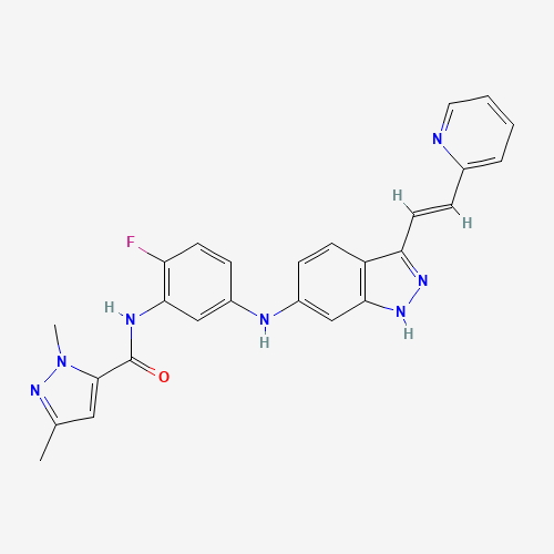 N-[2-fluoro-5-[[3-[(E)-2-pyridin-2-ylethenyl]-1H-indazol-6-yl]amino]phenyl]-2,5-dimethylpyrazole-3-carboxamide (CAS: 319460-94-1) - Related Chemical Product