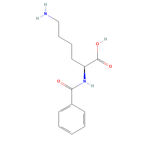 (2S)-6-amino-2-benzamidohexanoic acid (CAS: 366-74-5) - Chemical Structure and Molecular Formula 