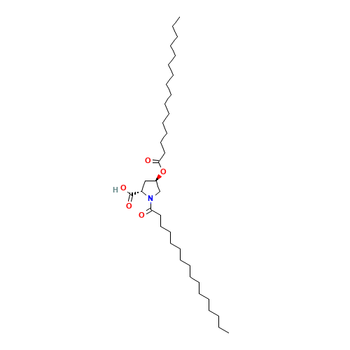 (2S,4R)-1-hexadecanoyl-4-hexadecanoyloxypyrrolidine-2-carboxylic acid (CAS: 41672-81-5) - Related Chemical Product
