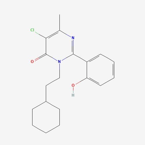 (2Z)-5-chloro-3-(2-cyclohexylethyl)-6-methyl-2-(6-oxocyclohexa-2,4-dien-1-ylidene)-1H-pyrimidin-4-one (CAS: 938177-91-4) - Related Chemical Product