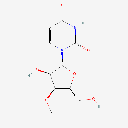 1-[(2R,3R,4S,5R)-3-hydroxy-5-(hydroxymethyl)-4-methoxyoxolan-2-yl]pyrimidine-2,4-dione (CAS: 6038-59-1) - Chemical Structure and Molecular Formula 
