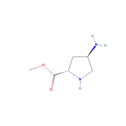 methyl (2S,4R)-4-aminopyrrolidine-2-carboxylate (CAS: 1060775-42-9) - Chemical Structure and Molecular Formula 