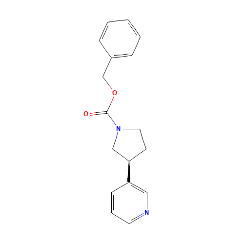 benzyl (3S)-3-pyridin-3-ylpyrrolidine-1-carboxylate (CAS: 1225218-99-4) - Chemical Structure and Molecular Formula 