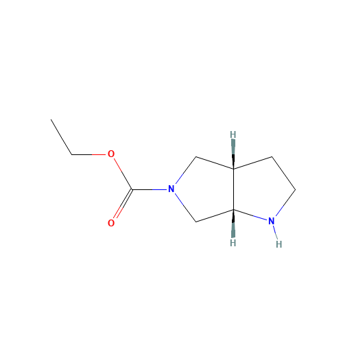 ethyl (3aS,6aS)-2,3,3a,4,6,6a-hexahydro-1H-pyrrolo[2,3-c]pyrrole-5-carboxylate (CAS: 1114985-14-6) - Chemical Structure and Molecular Formula 