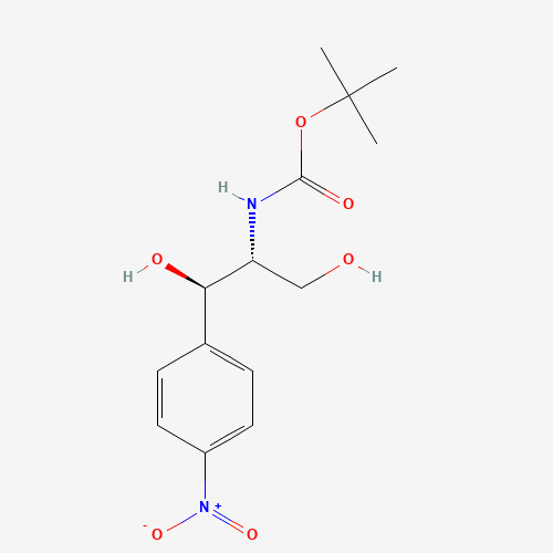 tert-butyl N-[(1R,2R)-1,3-dihydroxy-1-(4-nitrophenyl)propan-2-yl]carbamate (CAS: 366487-74-3) - Chemical Structure and Molecular Formula 
