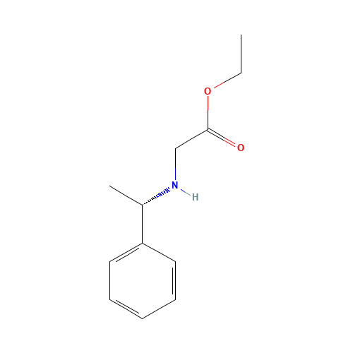 ethyl 2-[[(1S)-1-phenylethyl]amino]acetate (CAS: 22263-68-9) - Chemical Structure and Molecular Formula 