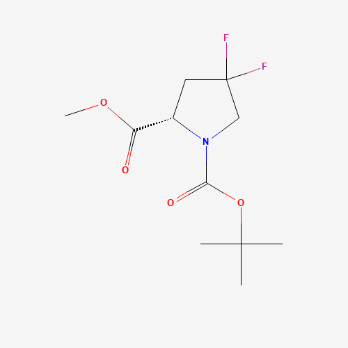 1-O-tert-butyl 2-O-methyl (2S)-4,4-difluoropyrrolidine-1,2-dicarboxylate (CAS: 203866-17-5) - Chemical Structure and Molecular Formula 