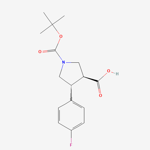 (3S,4R)-4-(4-fluorophenyl)-1-[(2-methylpropan-2-yl)oxycarbonyl]pyrrolidine-3-carboxylic acid (CAS: 1002732-10-6) - Related Chemical Product