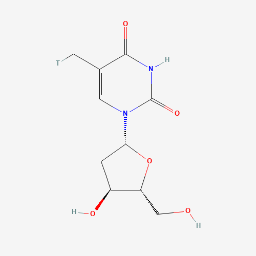 1-[(2R,4S,5R)-4-hydroxy-5-(hydroxymethyl)oxolan-2-yl]-5-(tritiomethyl)pyrimidine-2,4-dione (CAS: 1148-63-6) - Chemical Structure and Molecular Formula 