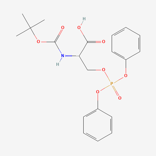 (2S)-3-diphenoxyphosphoryloxy-2-[(2-methylpropan-2-yl)oxycarbonylamino]propanoic acid (CAS: 105751-07-3) - Chemical Structure and Molecular Formula 