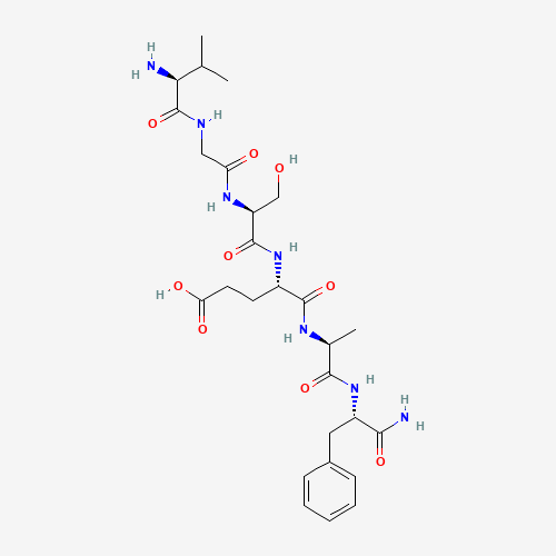 (4S)-4-[[(2S)-2-[[2-[[(2S)-2-amino-3-methylbutanoyl]amino]acetyl]amino]-3-hydroxypropanoyl]amino]-5-[[(2S)-1-[[(2S)-1-amino-1-oxo-3-phenylpropan-2-yl]amino]-1-oxopropan-2-yl]amino]-5-oxopentanoic acid (CAS: 132917-48-7) - Related Chemical Product