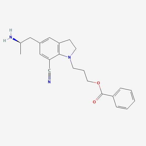 3-[5-[(2R)-2-aminopropyl]-7-cyano-2,3-dihydroindol-1-yl]propyl benzoate (CAS: 239463-72-0) - Related Chemical Product
