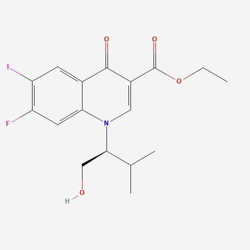 ethyl 7-fluoro-1-[(2S)-1-hydroxy-3-methylbutan-2-yl]-6-iodo-4-oxoquinoline-3-carboxylate (CAS: 697762-60-0) - Related Chemical Product