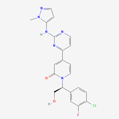 1-[(1S)-1-(4-chloro-3-fluorophenyl)-2-hydroxyethyl]-4-[2-[(2-methylpyrazol-3-yl)amino]pyrimidin-4-yl]pyridin-2-one (CAS: 1453848-26-4) - Related Chemical Product
