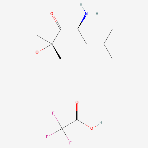 (2S)-2-amino-4-methyl-1-[(2R)-2-methyloxiran-2-yl]pentan-1-one;2,2,2-trifluoroacetic acid (CAS: 247068-85-5) - Chemical Structure and Molecular Formula 