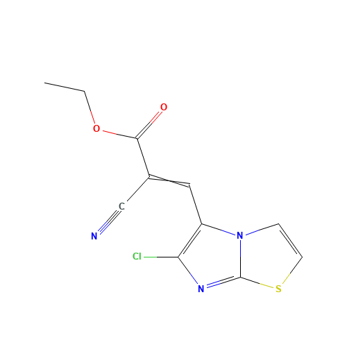 ethyl (E)-3-(6-chloroimidazo[2,1-b][1,3]thiazol-5-yl)-2-cyanoprop-2-enoate (CAS: 265307-86-6) - Chemical Structure and Molecular Formula 