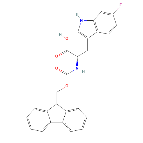 (2R)-2-(9H-fluoren-9-ylmethoxycarbonylamino)-3-(6-fluoro-1H-indol-3-yl)propanoic acid (CAS: 1257853-57-8) - Related Chemical Product