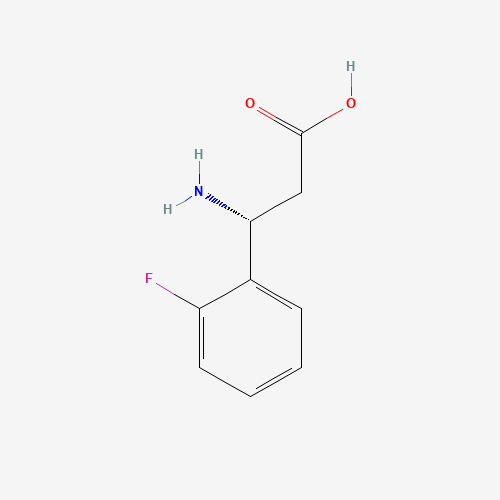 (3R)-3-amino-3-(2-fluorophenyl)propanoic acid (CAS: 151911-22-7) - Chemical Structure and Molecular Formula 
