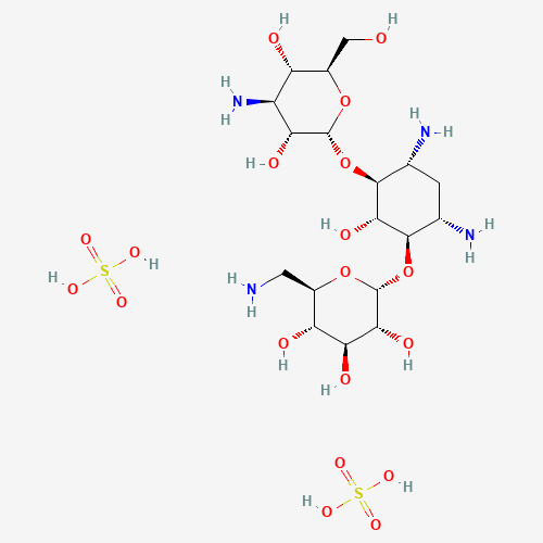 (2R,3S,4S,5R,6R)-2-(aminomethyl)-6-[(1R,2R,3S,4R,6S)-4,6-diamino-3-[(2S,3R,4S,5S,6R)-4-amino-3,5-dihydroxy-6-(hydroxymethyl)oxan-2-yl]oxy-2-hydroxycyclohexyl]oxyoxane-3,4,5-triol;sulfuric acid (CAS: 64013-70-3) - Related Chemical Product