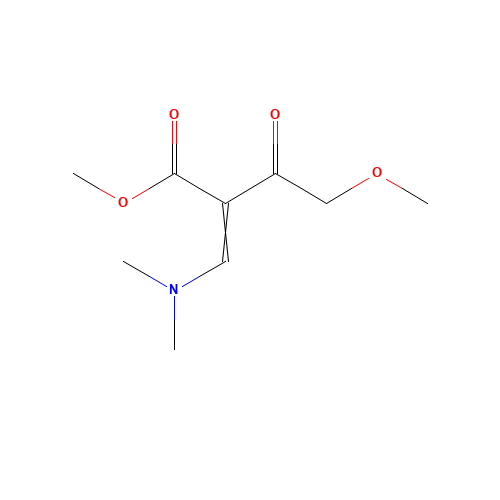 methyl (2Z)-2-(dimethylaminomethylidene)-4-methoxy-3-oxobutanoate (CAS: 127958-23-0) - Chemical Structure and Molecular Formula 