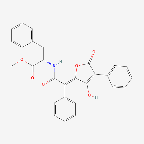 methyl (2S)-2-[[(2Z)-2-(3-hydroxy-5-oxo-4-phenylfuran-2-ylidene)-2-phenylacetyl]amino]-3-phenylpropanoate (CAS: 18463-11-1) - Related Chemical Product