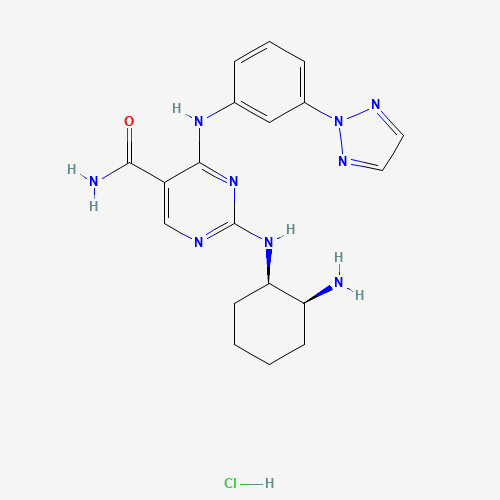 2-[[(1R,2S)-2-aminocyclohexyl]amino]-4-[3-(triazol-2-yl)anilino]pyrimidine-5-carboxamide;hydrochloride (CAS: 1370261-97-4) - Related Chemical Product