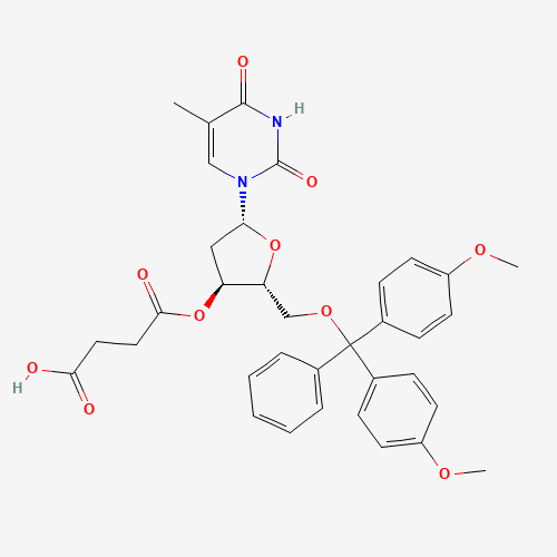 4-[(2R,3S,5R)-2-[[bis(4-methoxyphenyl)-phenylmethoxy]methyl]-5-(5-methyl-2,4-dioxopyrimidin-1-yl)oxolan-3-yl]oxy-4-oxobutanoic acid (CAS: 74405-40-6) - Related Chemical Product