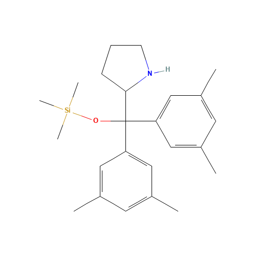 [bis(3,5-dimethylphenyl)-[(2R)-pyrrolidin-2-yl]methoxy]-trimethylsilane (CAS: 948594-99-8) - Chemical Structure and Molecular Formula 